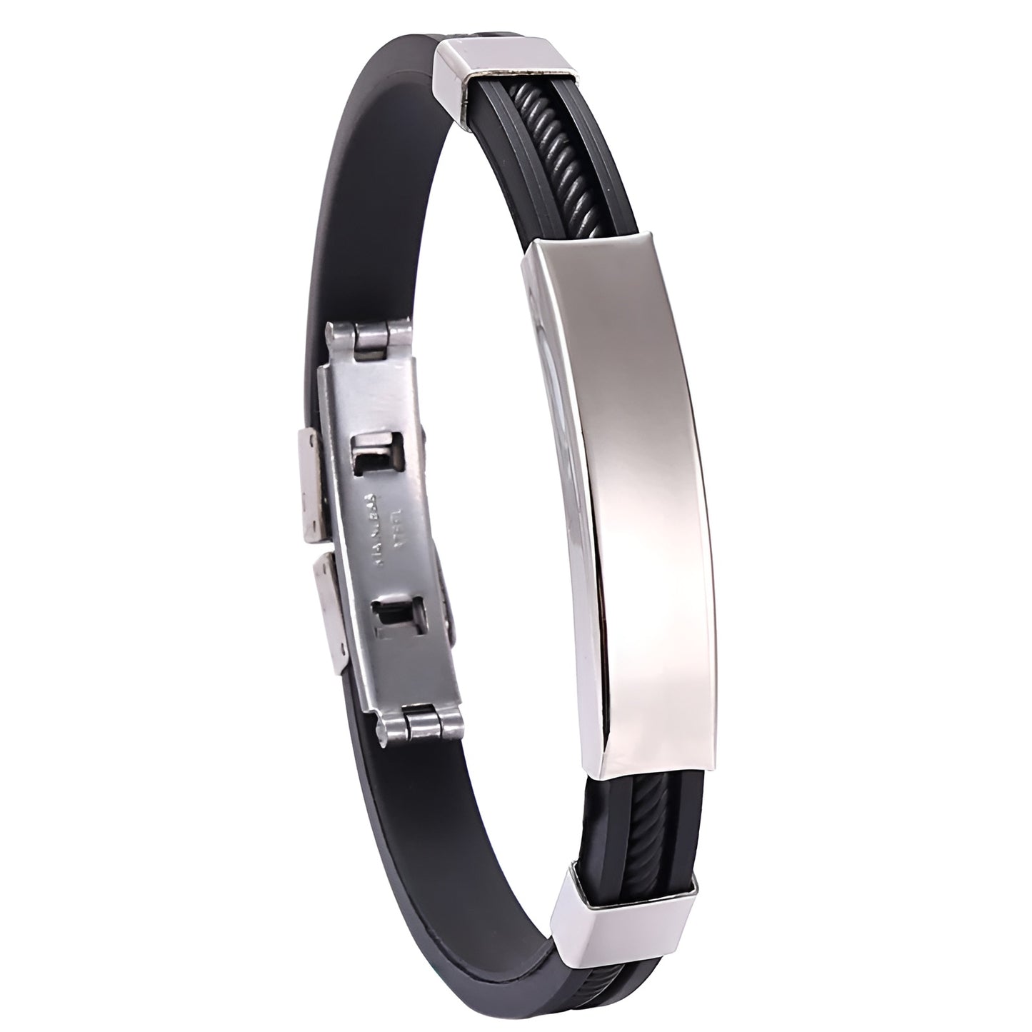 Bracciale in pelle e acciaio