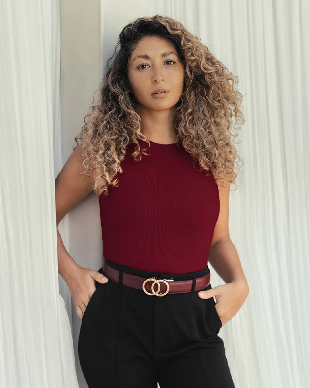 Cintura holeless Crawford - Bordeaux