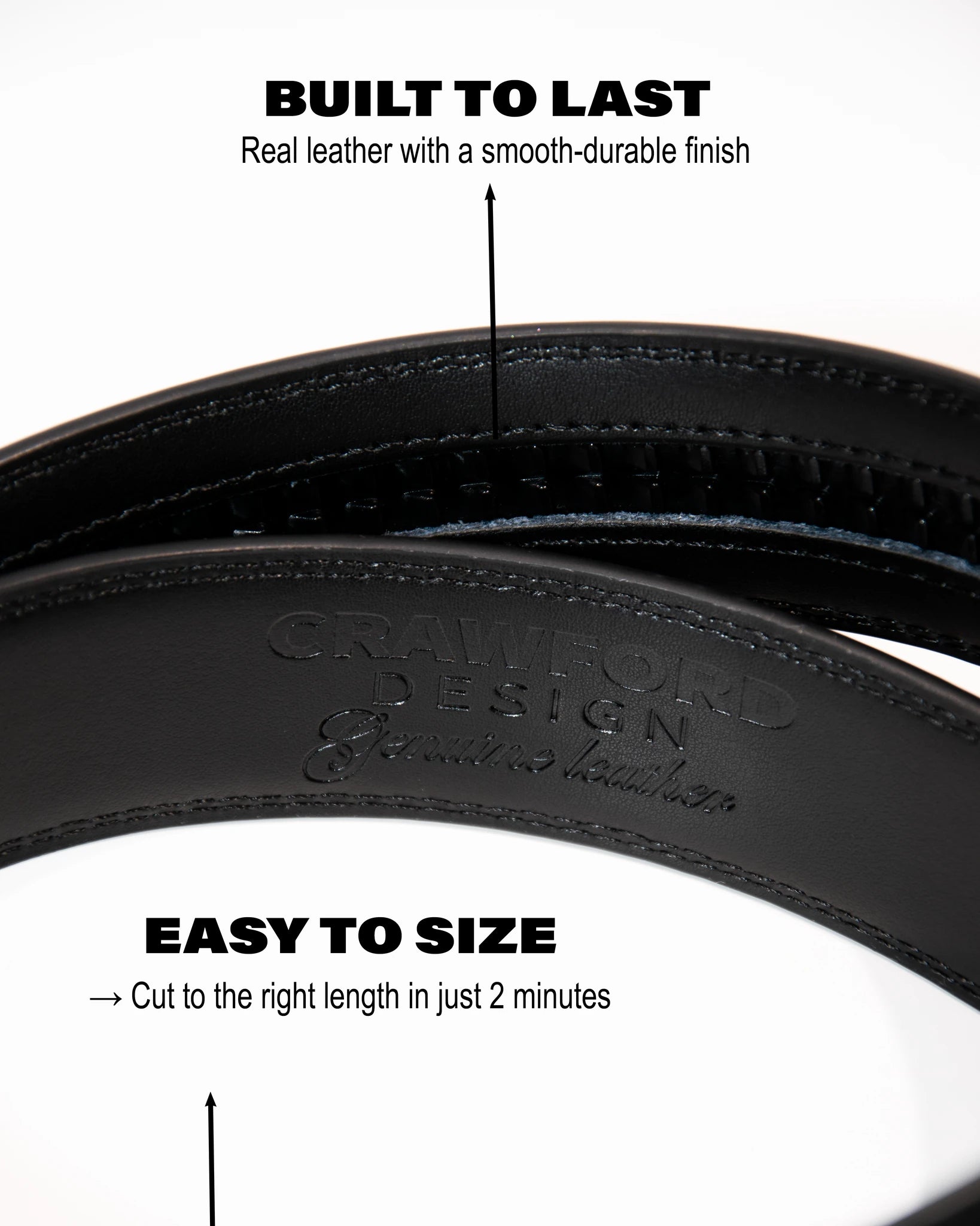 Crawford™ - Holeless Adjustable Leather Belts