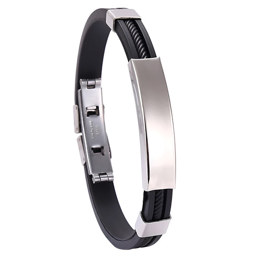 Bracciale in pelle e acciaio