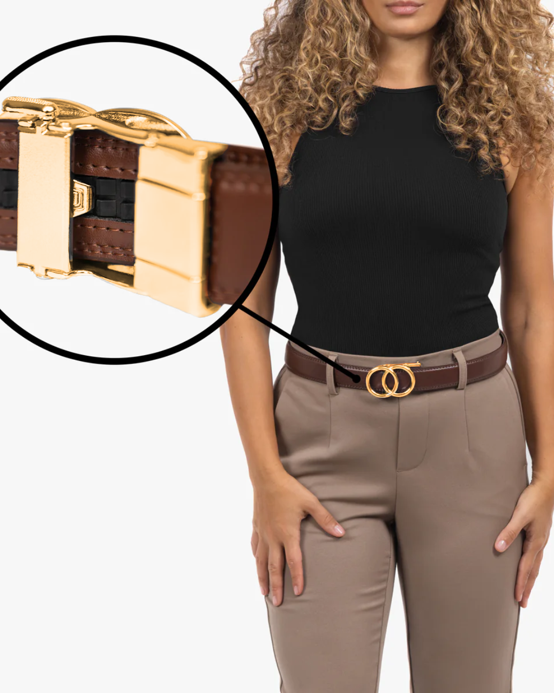 Cintura holeless Crawford - Marrone