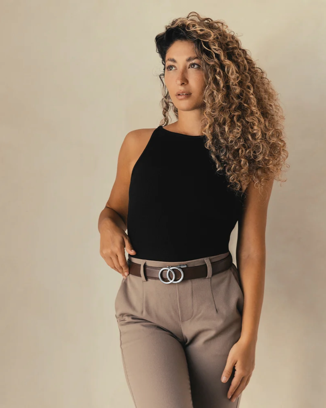 Cintura holeless Crawford - Marrone