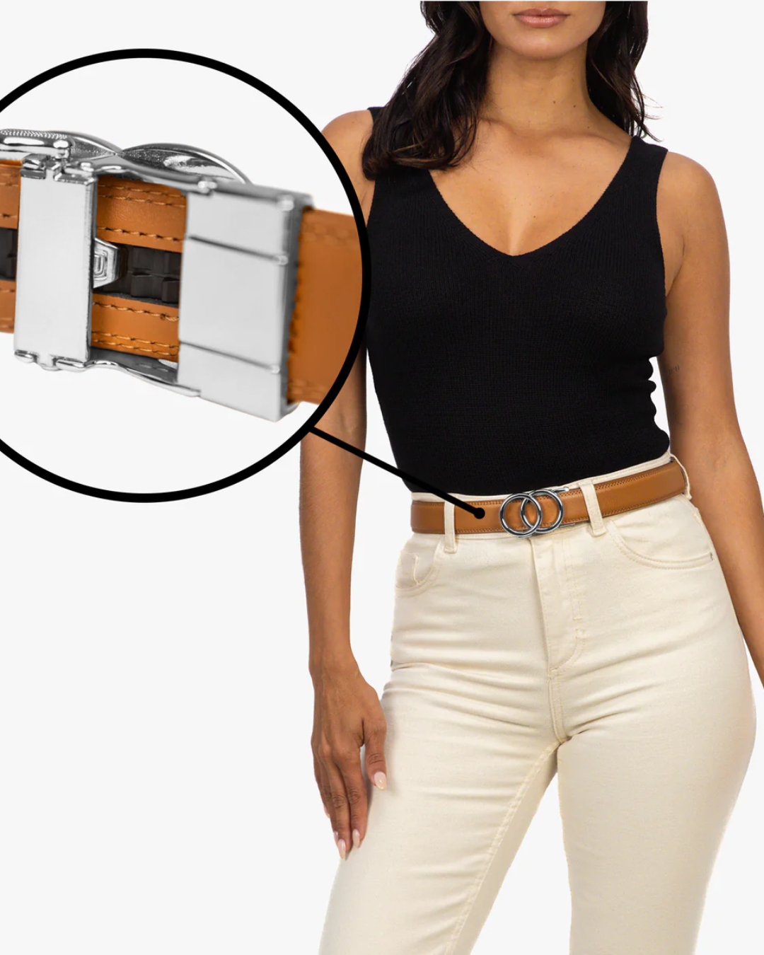 Cintura holeless Crawford - Cognac