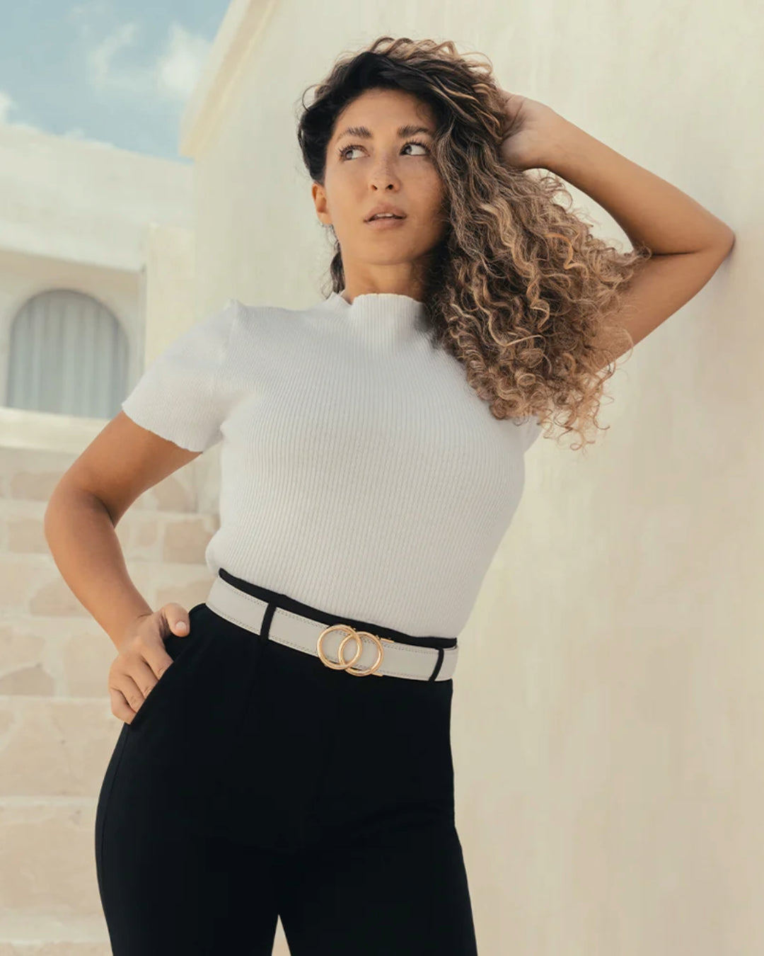 Cintura holeless Crawford - Bianco