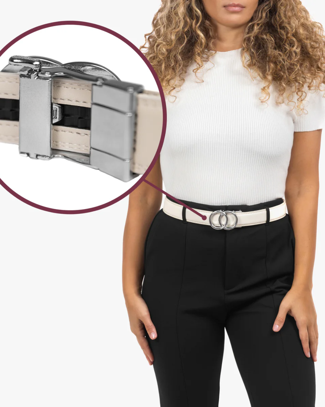 Cintura holeless Crawford - Bianco