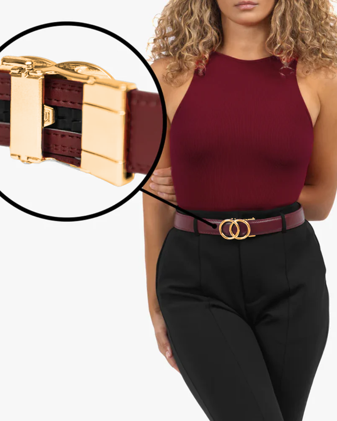 Cintura holeless Crawford - Bordeaux